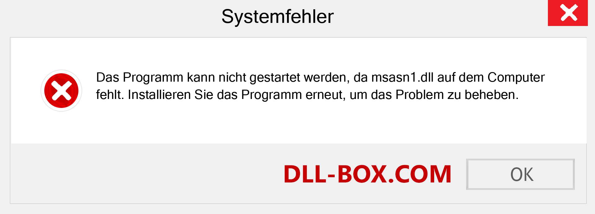 msasn1.dll-Datei fehlt?. Download für Windows 7, 8, 10 - Fix msasn1 dll Missing Error unter Windows, Fotos, Bildern