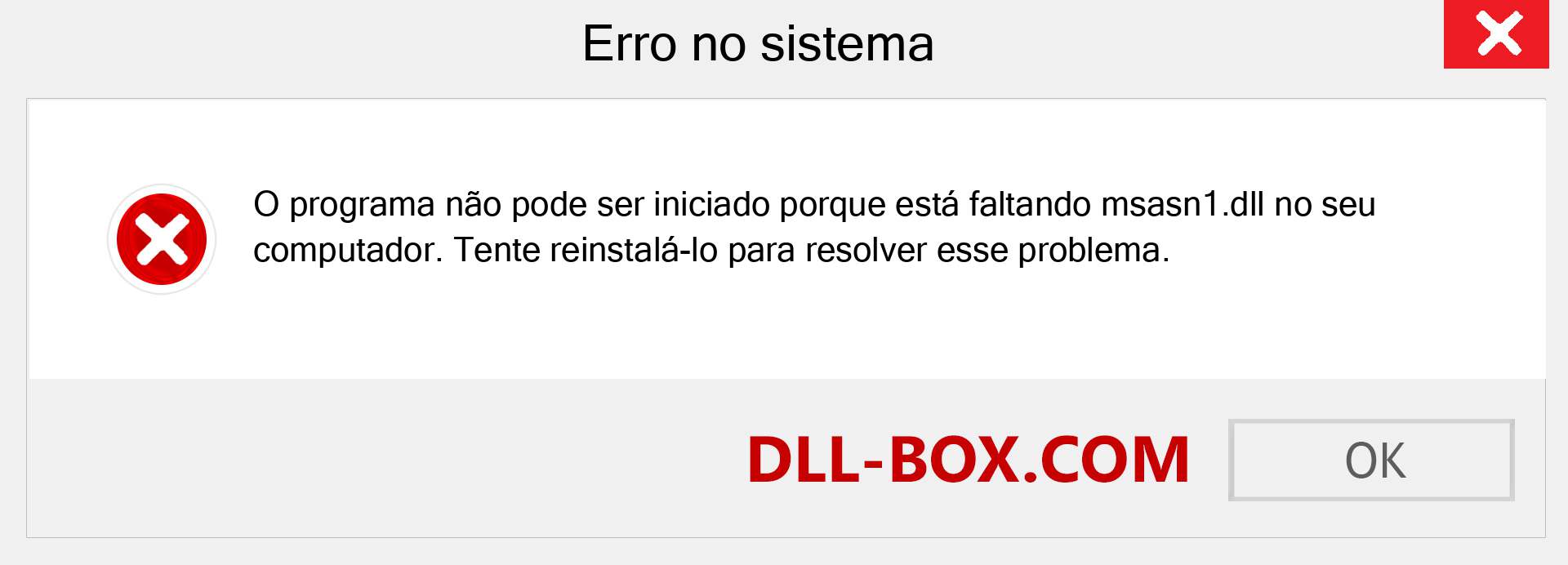 Arquivo msasn1.dll ausente ?. Download para Windows 7, 8, 10 - Correção de erro ausente msasn1 dll no Windows, fotos, imagens